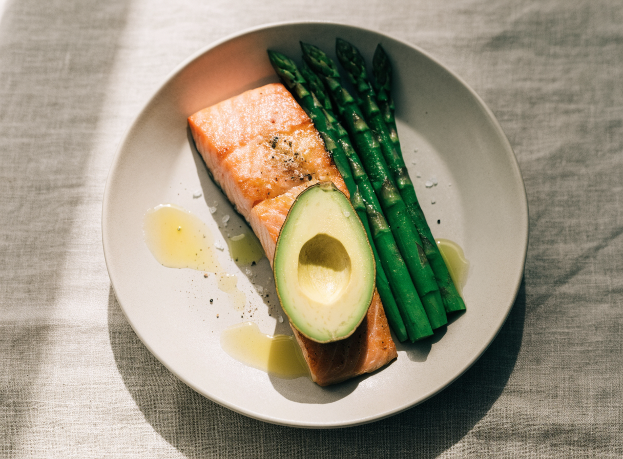 Asparagus & Salmon Protein Plate healthy recipe