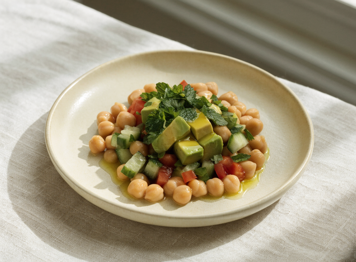 Avocado, Chickpea & Herb Salad healthy recipe