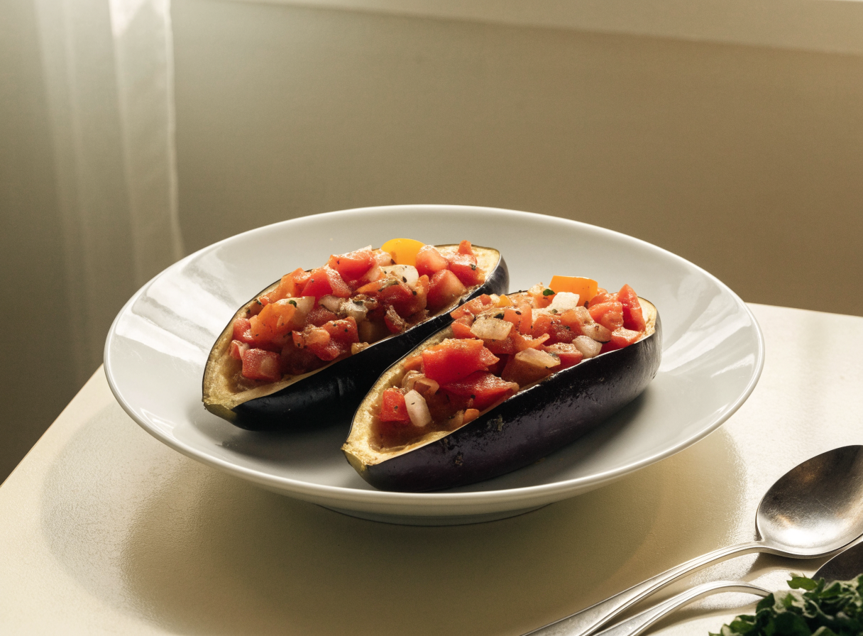 Baked Eggplant Boats healthy recipe
