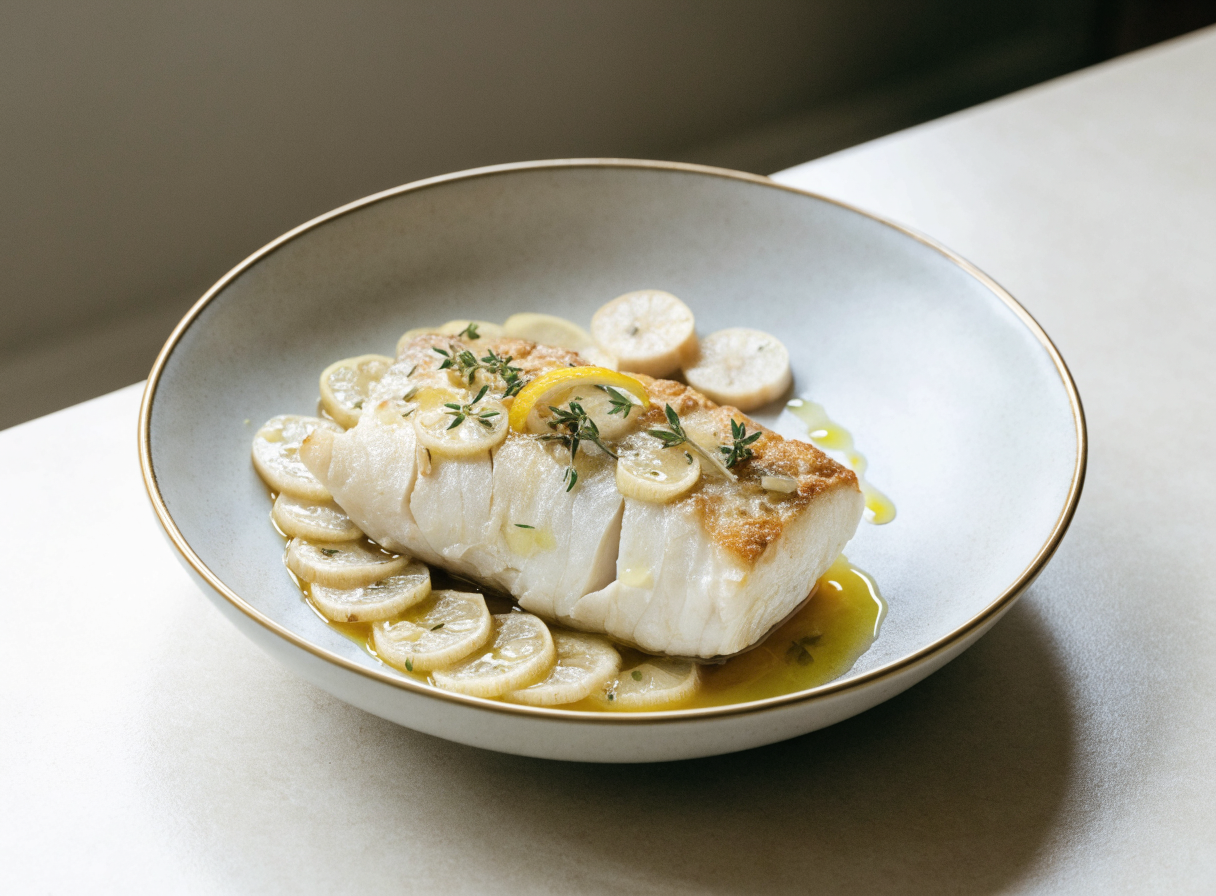 Baked Fish with Garlic & Olive Oil healthy recipe
