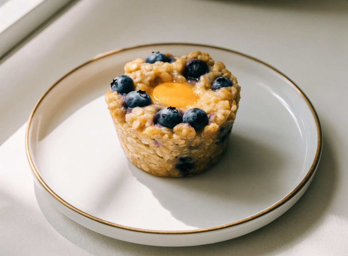 Baked Oatmeal Cups with Blueberries healthy recipe