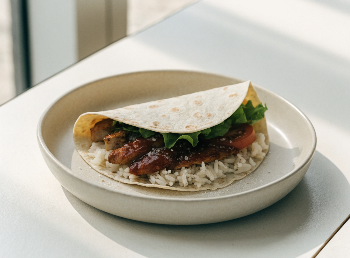BBQ Chicken Rice Wrap healthy recipe