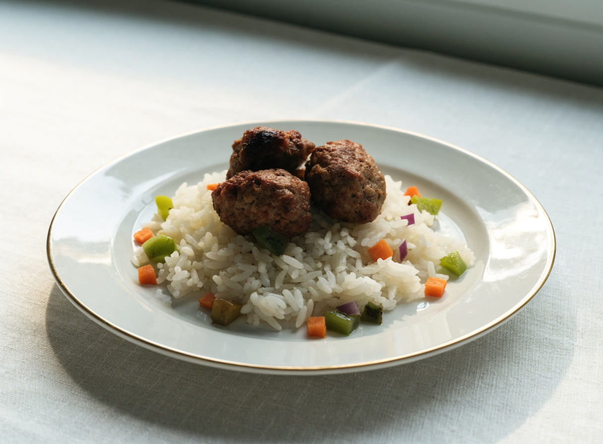 Beef Kofta Rice Plate healthy recipe