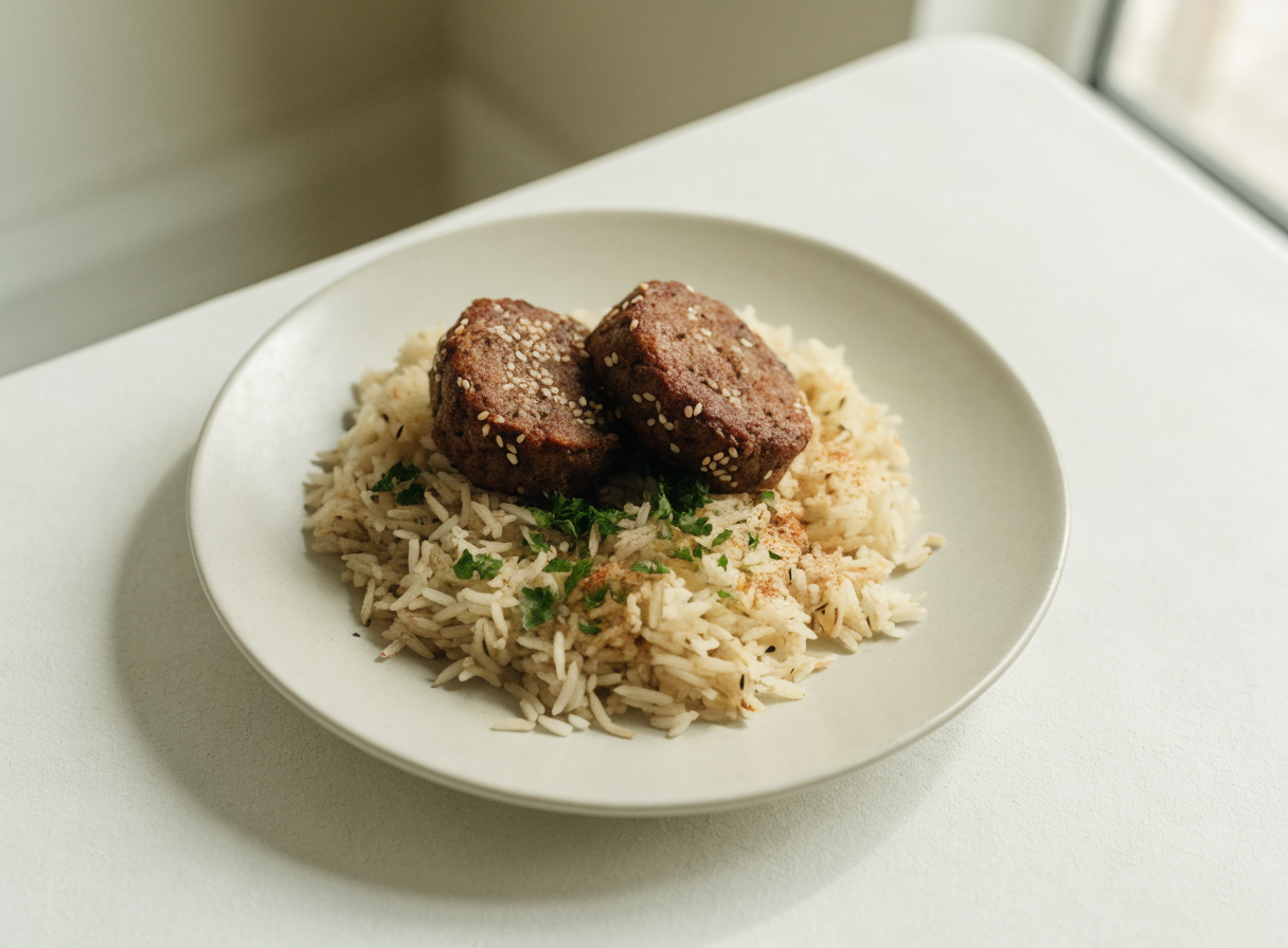 Beef Kofta with Spiced Rice healthy recipe
