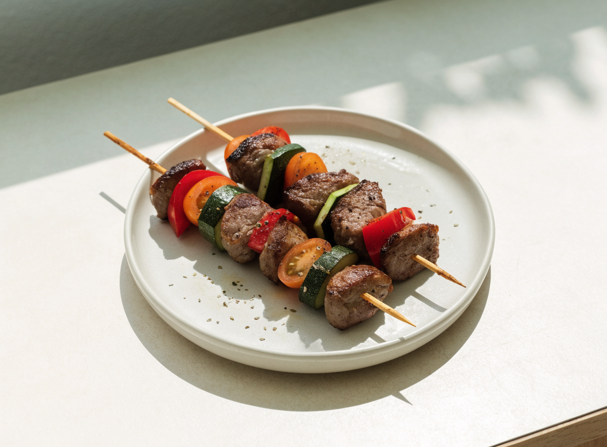 Beef Veggie Skewers healthy recipe