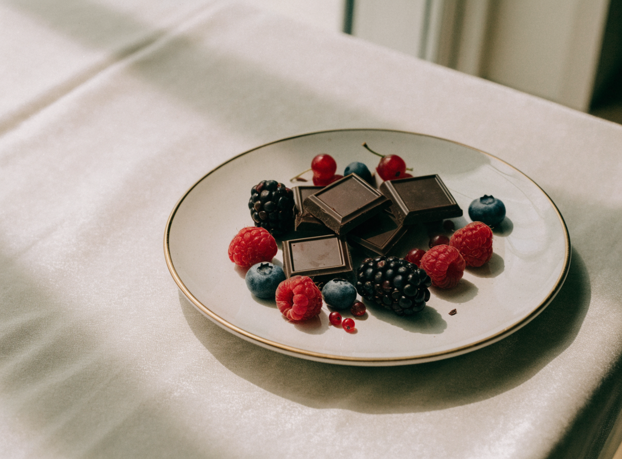 Berries & Dark Chocolate Squares healthy recipe