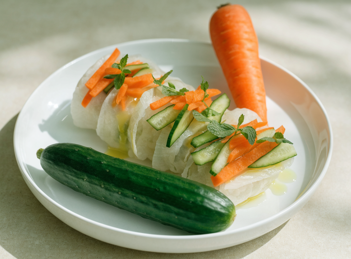 Carrot & Cucumber Fresh Rolls healthy recipe