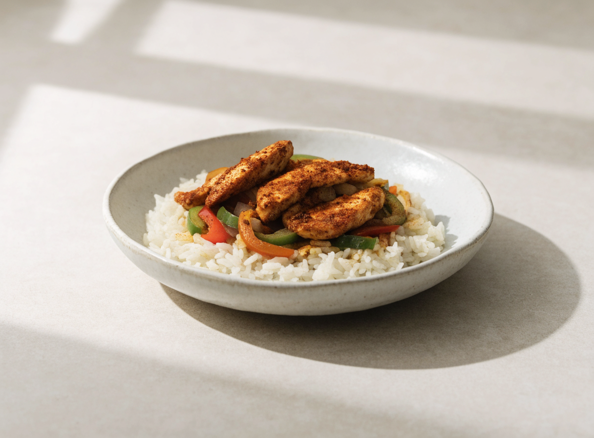 Chicken Fajita Rice Bowl healthy recipe