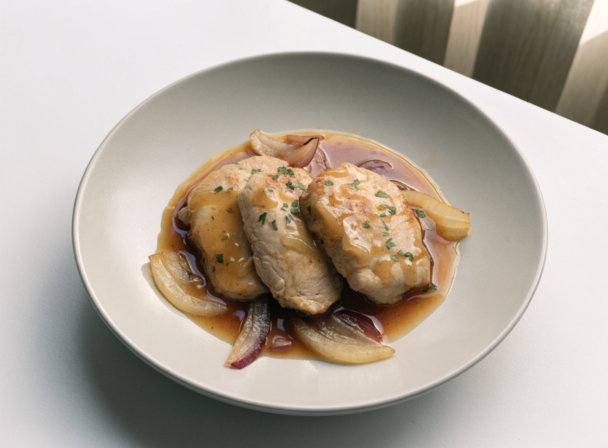 Chicken Medallions with Onion Glaze healthy recipe