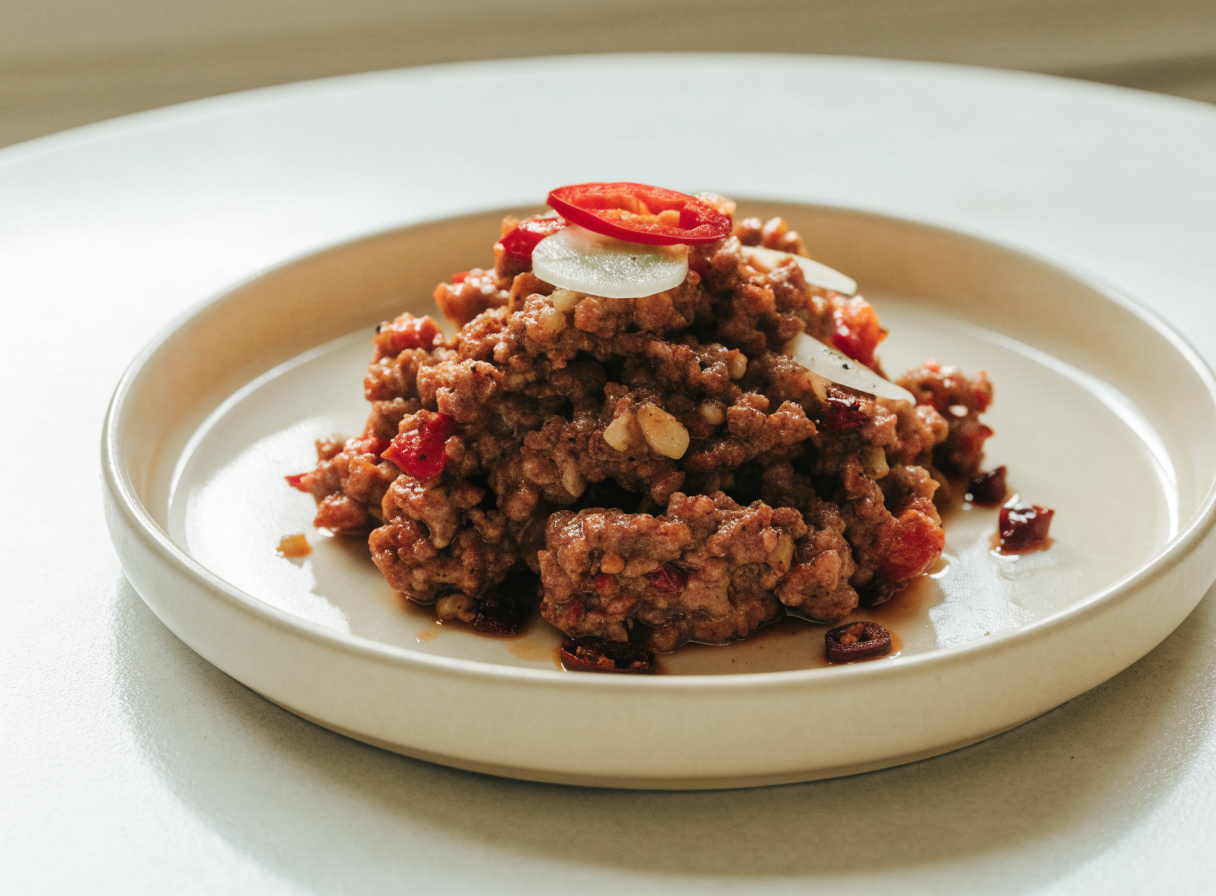 Chili Garlic Ground Beef healthy recipe