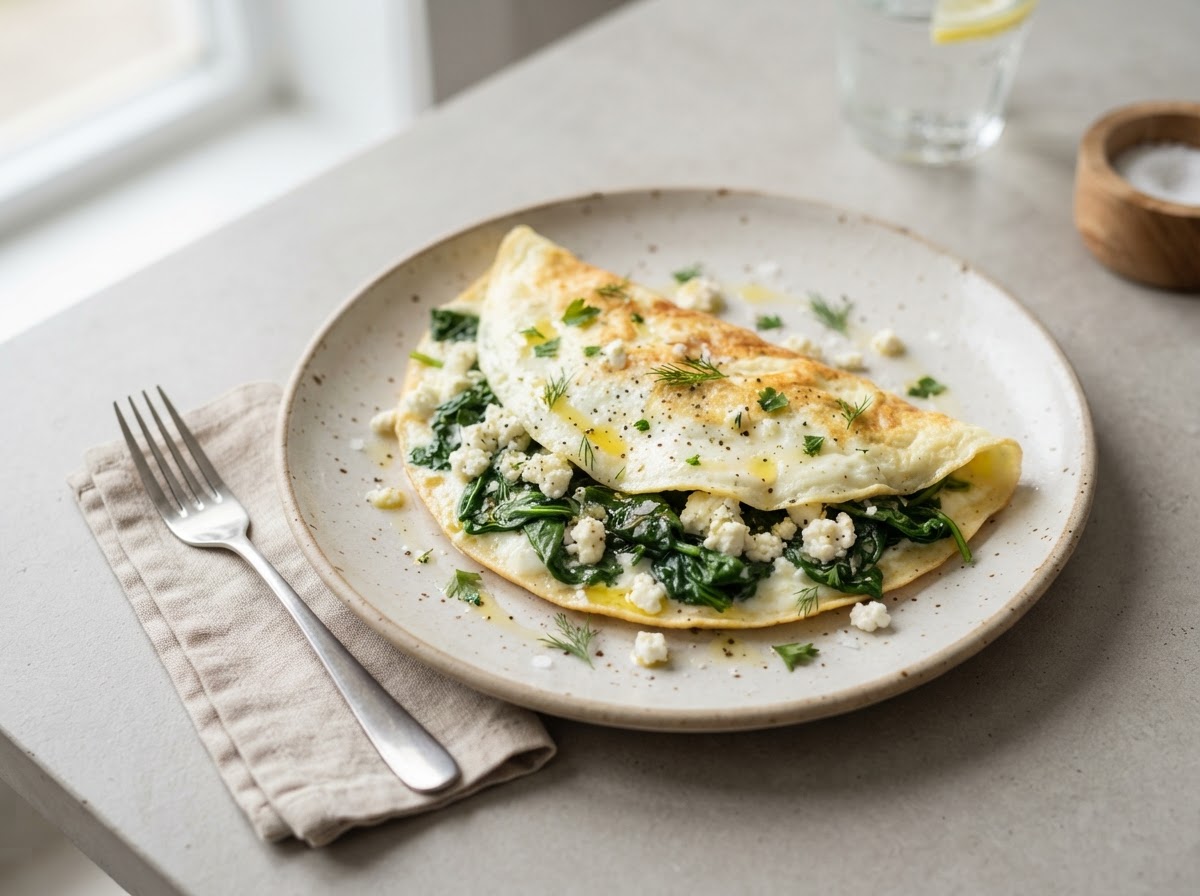 Egg White Spinach Omelette healthy recipe