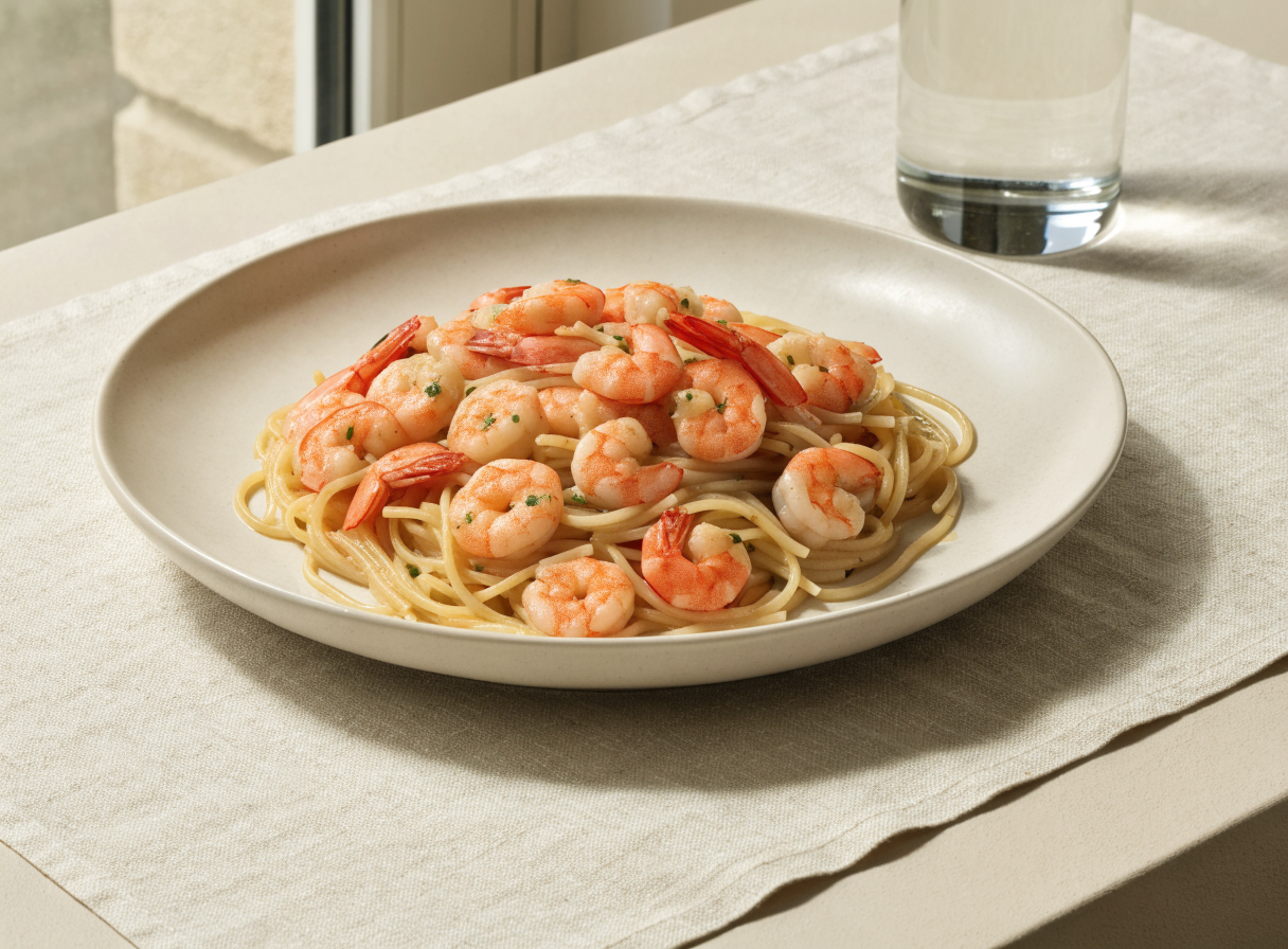 Garlic Shrimp Pasta healthy recipe