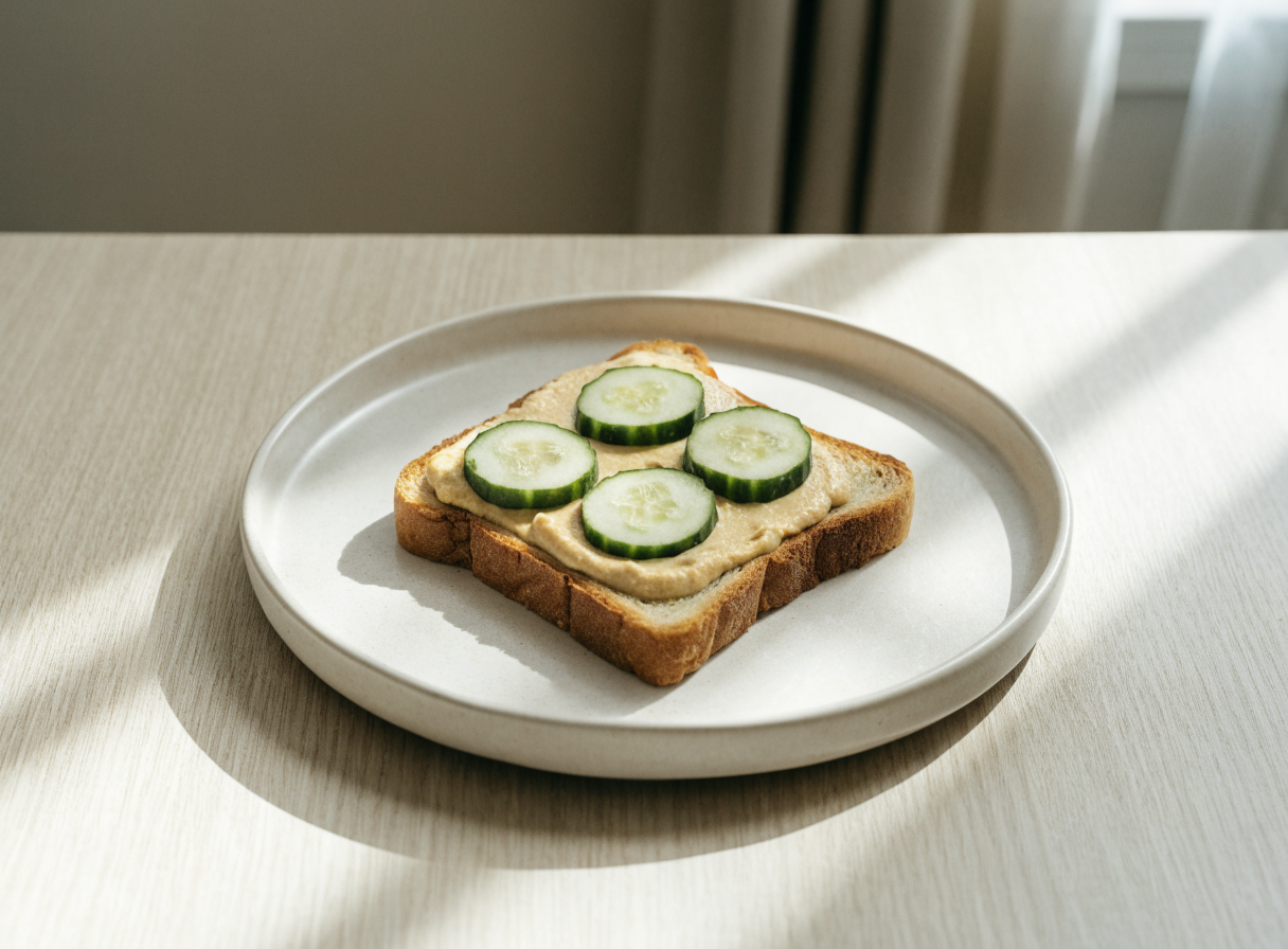 Hummus & Cucumber Toast healthy recipe
