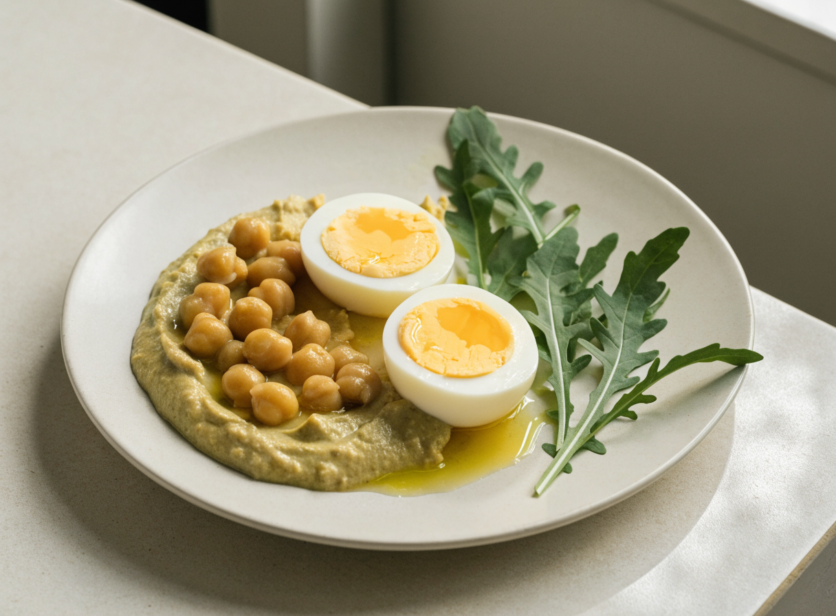 Hummus Egg Snack Plate healthy recipe