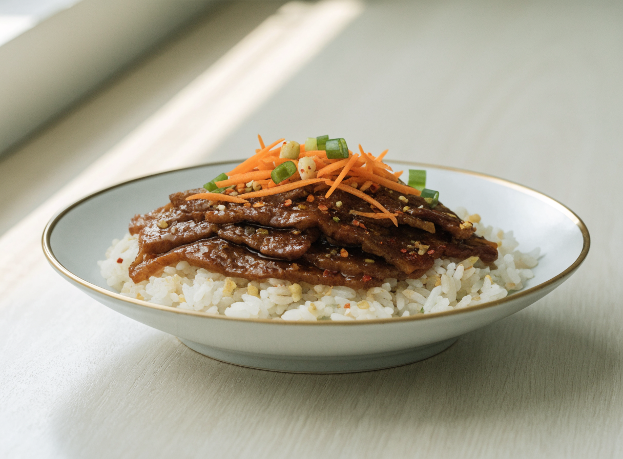 Korean Beef Bowl with Rice healthy recipe