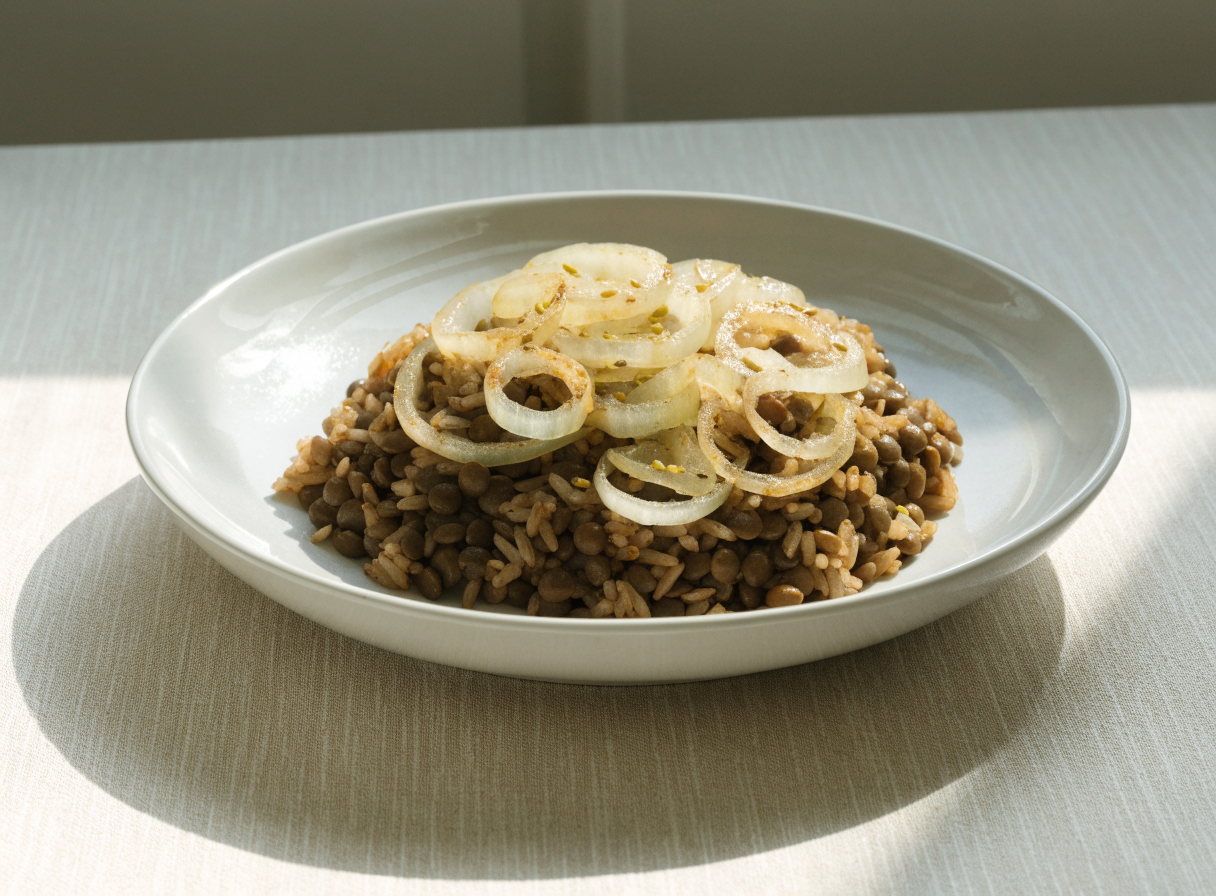 Mujaddara with Caramelized Onions healthy recipe