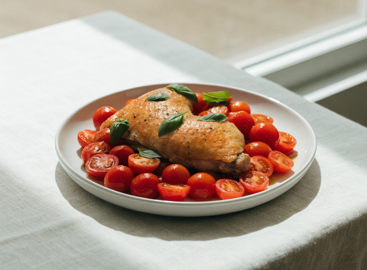 Oven-Baked Chicken with Tomatoes healthy recipe