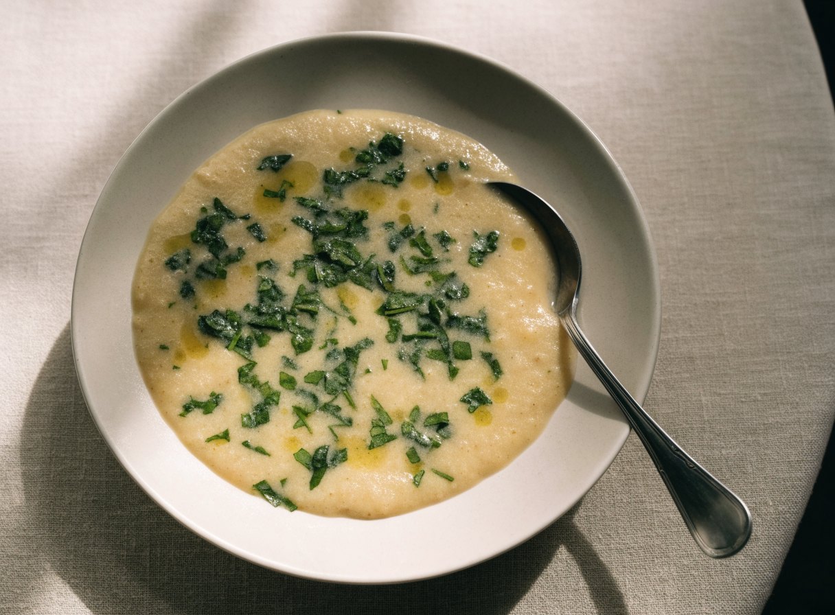 Potato Soup with Spinach healthy recipe