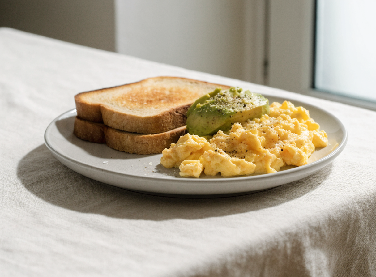 Scrambled Eggs & Avocado Toast healthy recipe