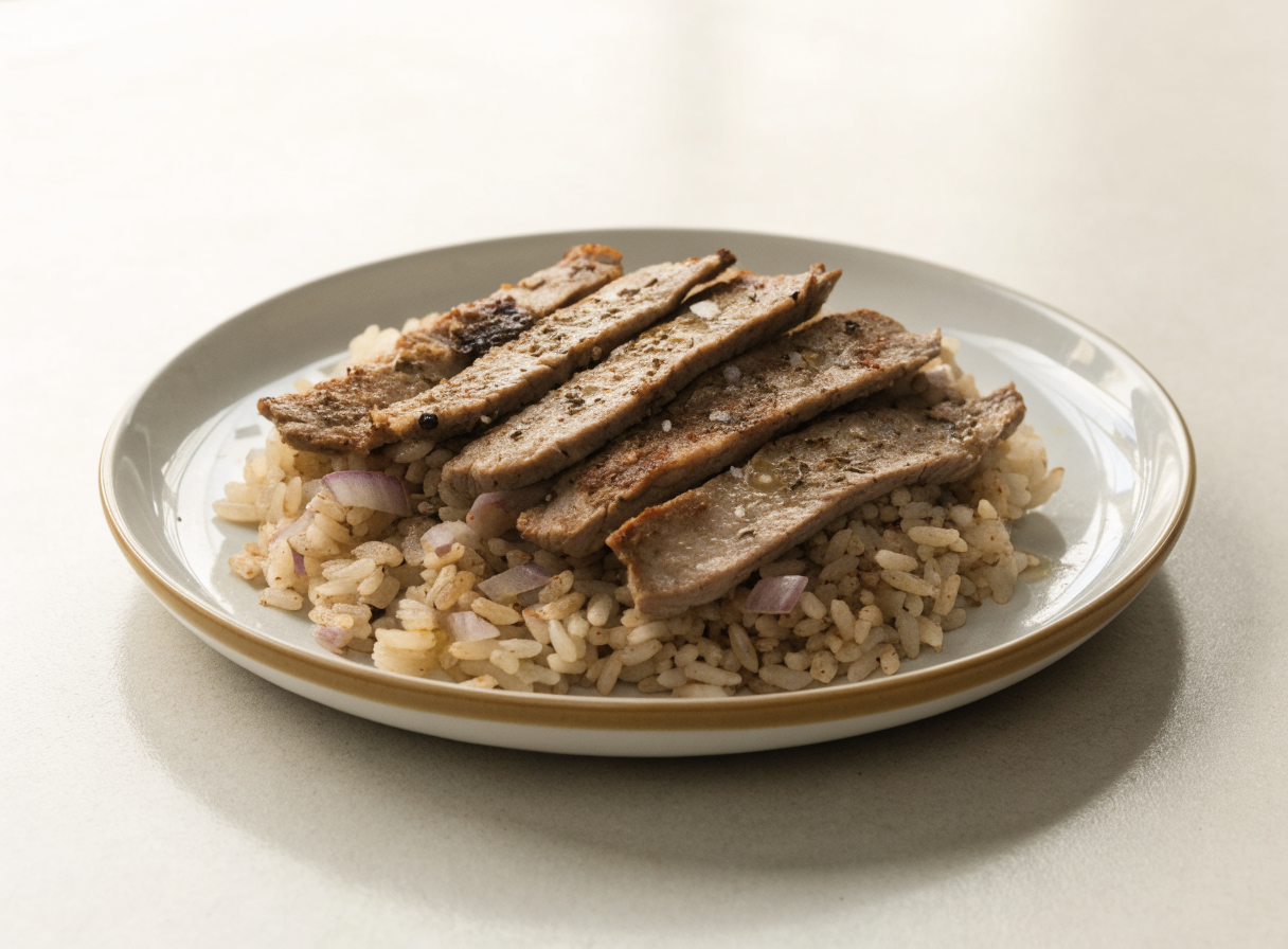Shawarma Beef Rice Plate healthy recipe