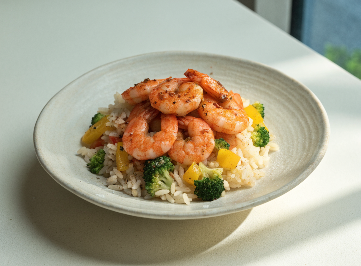 Spicy Shrimp Rice Bowl healthy recipe