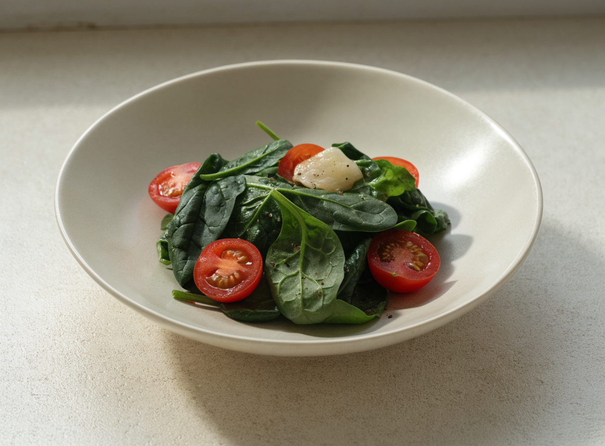 Spinach & Tomato Warm Salad healthy recipe
