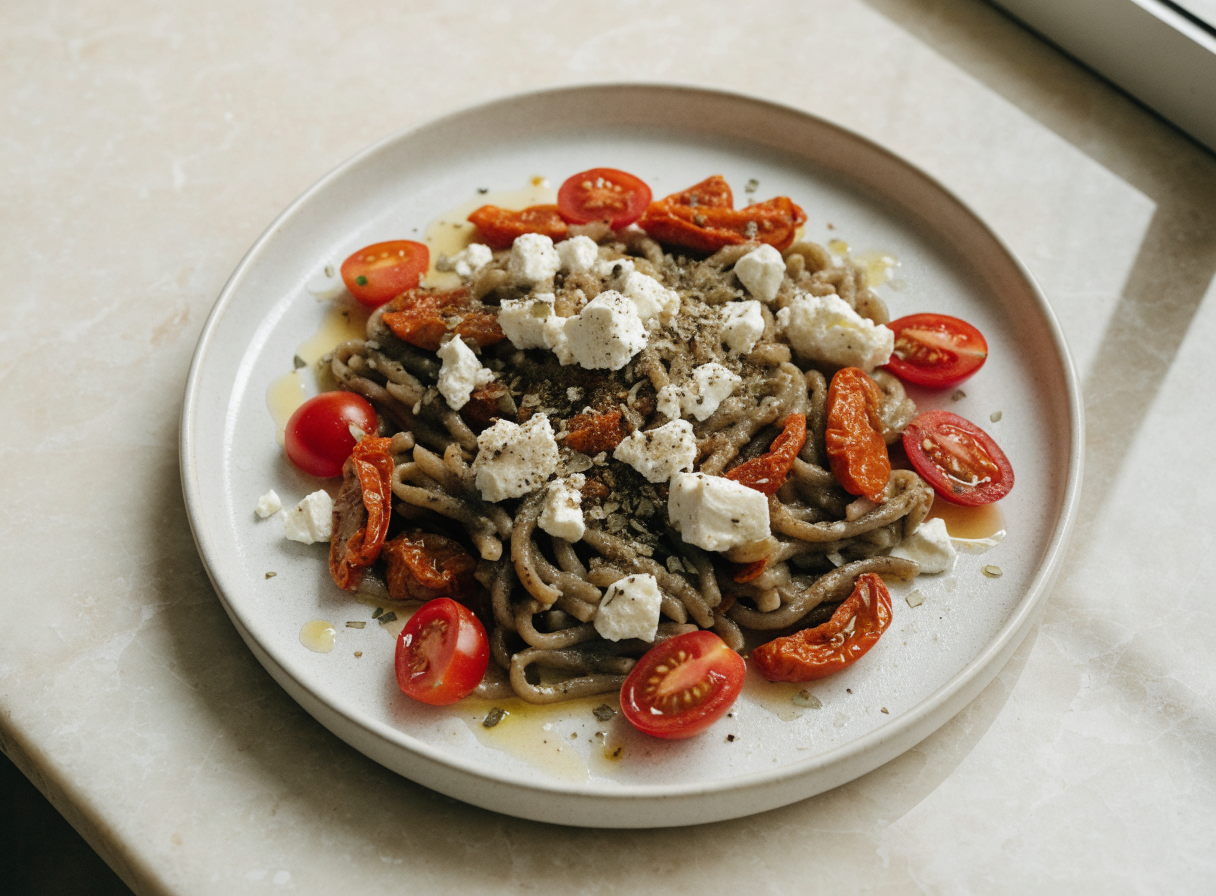 Sun-Dried Tomato & Feta Pasta healthy recipe