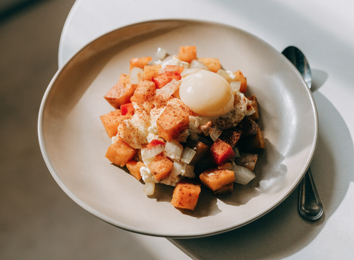 Sweet Potato & Egg Breakfast Hash healthy recipe