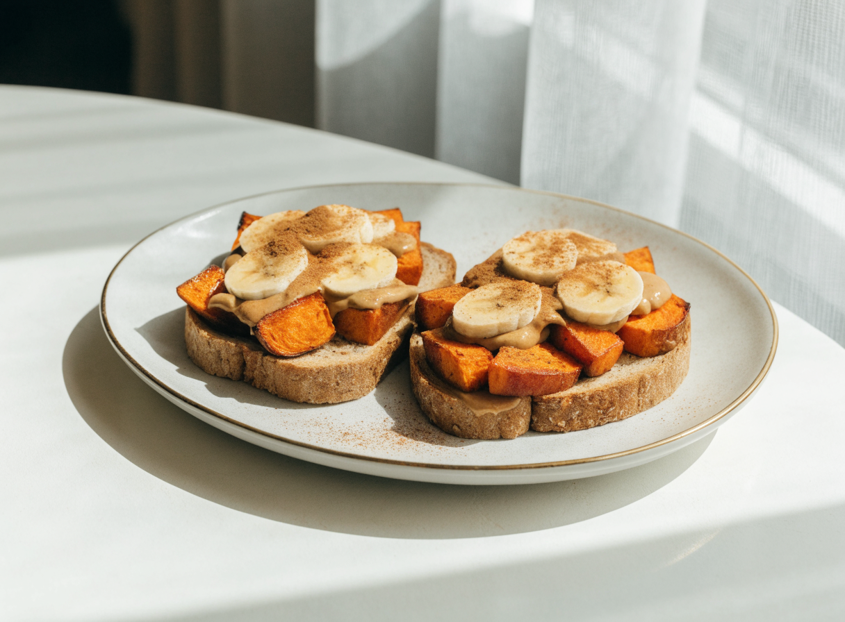 Sweet Potato & Peanut Butter Toast healthy recipe