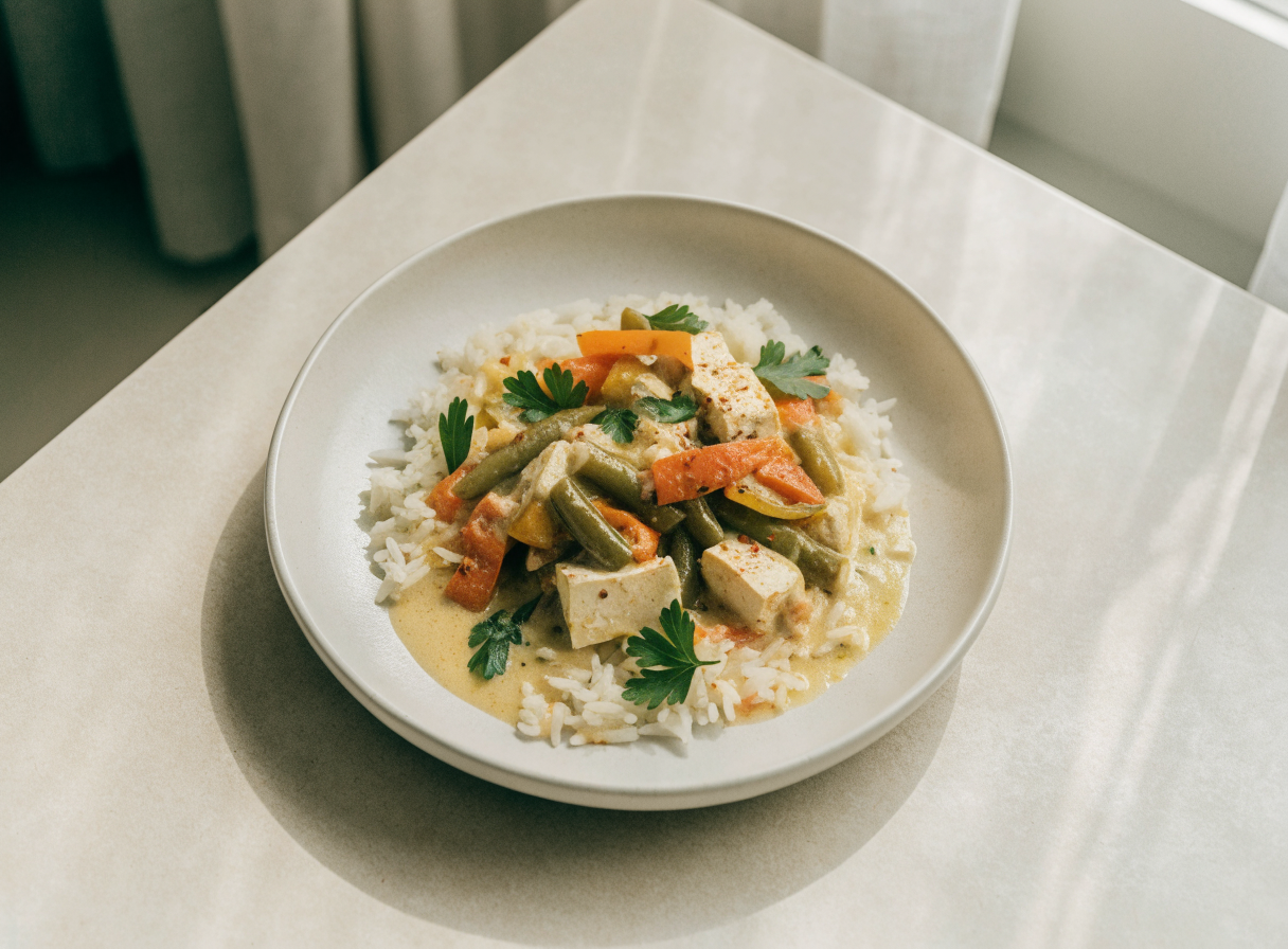 Thai Tofu Curry Rice Bowl healthy recipe