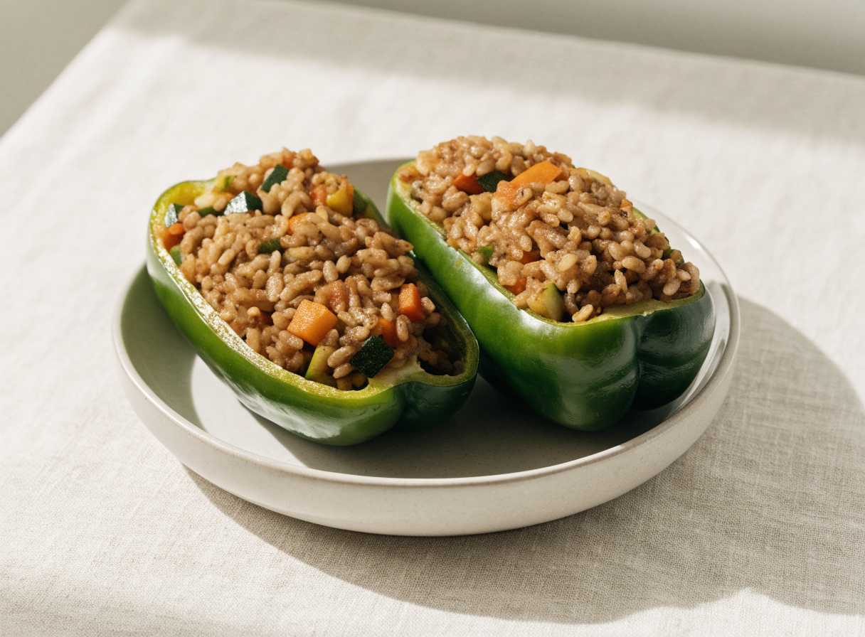 Veggie Stuffed Peppers with Rice healthy recipe